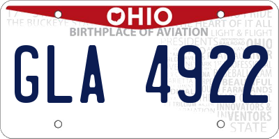 OH license plate GLA4922