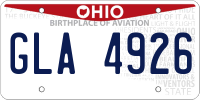 OH license plate GLA4926