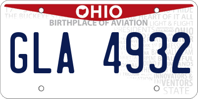 OH license plate GLA4932