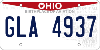 OH license plate GLA4937
