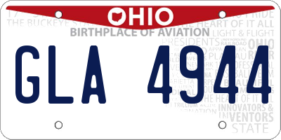 OH license plate GLA4944