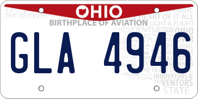 OH license plate GLA4946