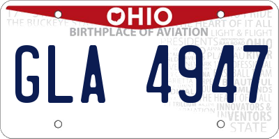 OH license plate GLA4947
