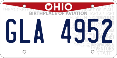 OH license plate GLA4952