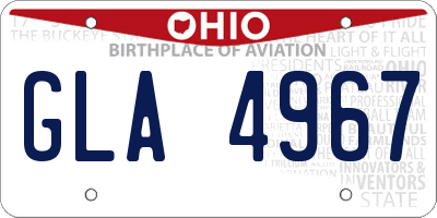 OH license plate GLA4967