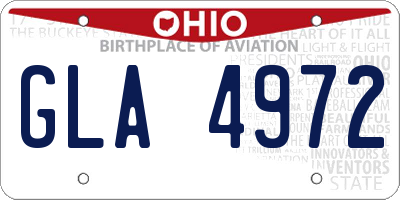 OH license plate GLA4972