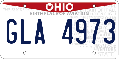 OH license plate GLA4973