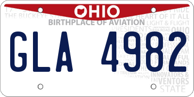 OH license plate GLA4982