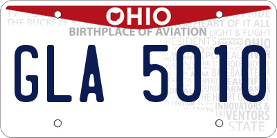 OH license plate GLA5010