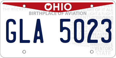 OH license plate GLA5023
