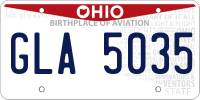 OH license plate GLA5035