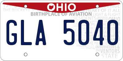 OH license plate GLA5040