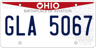 OH license plate GLA5067