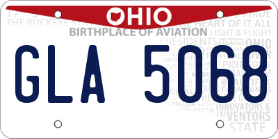 OH license plate GLA5068
