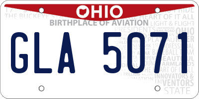OH license plate GLA5071