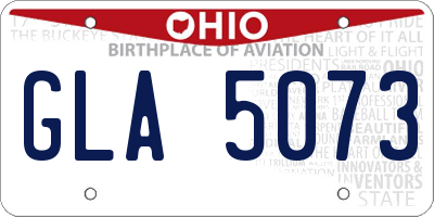 OH license plate GLA5073