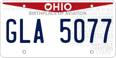 OH license plate GLA5077