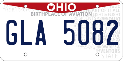OH license plate GLA5082