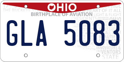 OH license plate GLA5083