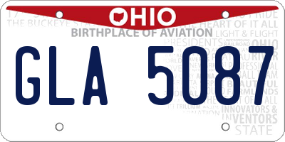 OH license plate GLA5087