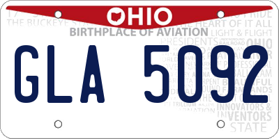 OH license plate GLA5092