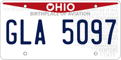 OH license plate GLA5097