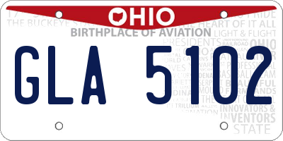 OH license plate GLA5102