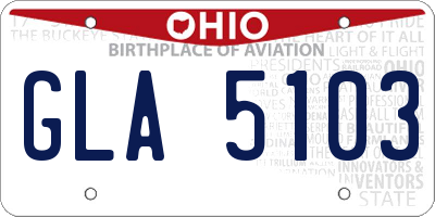 OH license plate GLA5103