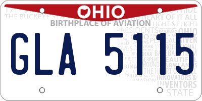 OH license plate GLA5115