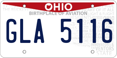 OH license plate GLA5116