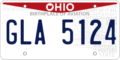 OH license plate GLA5124