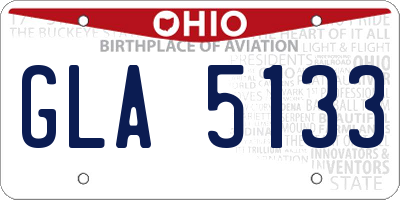 OH license plate GLA5133