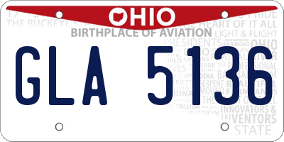 OH license plate GLA5136