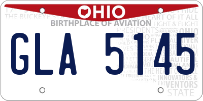 OH license plate GLA5145