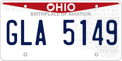 OH license plate GLA5149