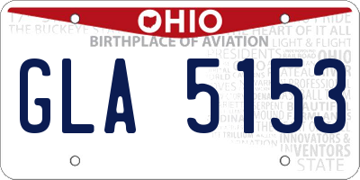 OH license plate GLA5153
