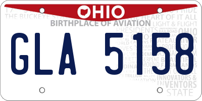 OH license plate GLA5158