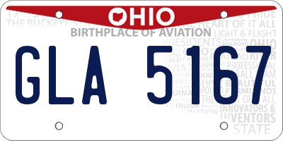 OH license plate GLA5167