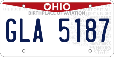 OH license plate GLA5187