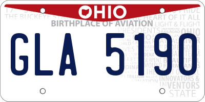 OH license plate GLA5190