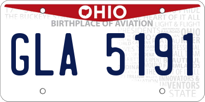 OH license plate GLA5191