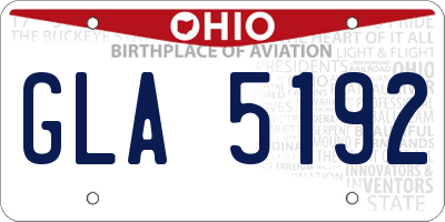 OH license plate GLA5192