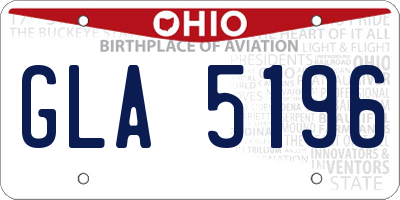 OH license plate GLA5196