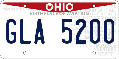 OH license plate GLA5200