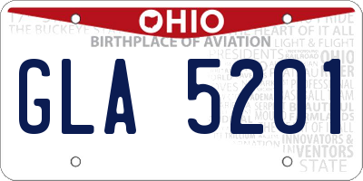 OH license plate GLA5201