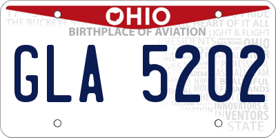 OH license plate GLA5202