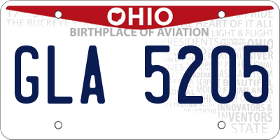 OH license plate GLA5205