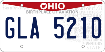 OH license plate GLA5210