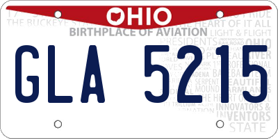 OH license plate GLA5215