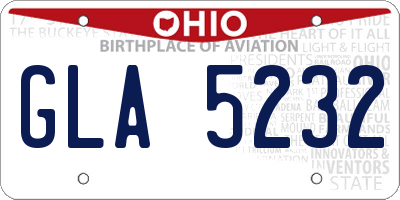 OH license plate GLA5232